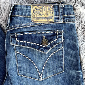 Cowgirl Up Play In The Dirt Straight Leg Denim Jeans Womens sz 8